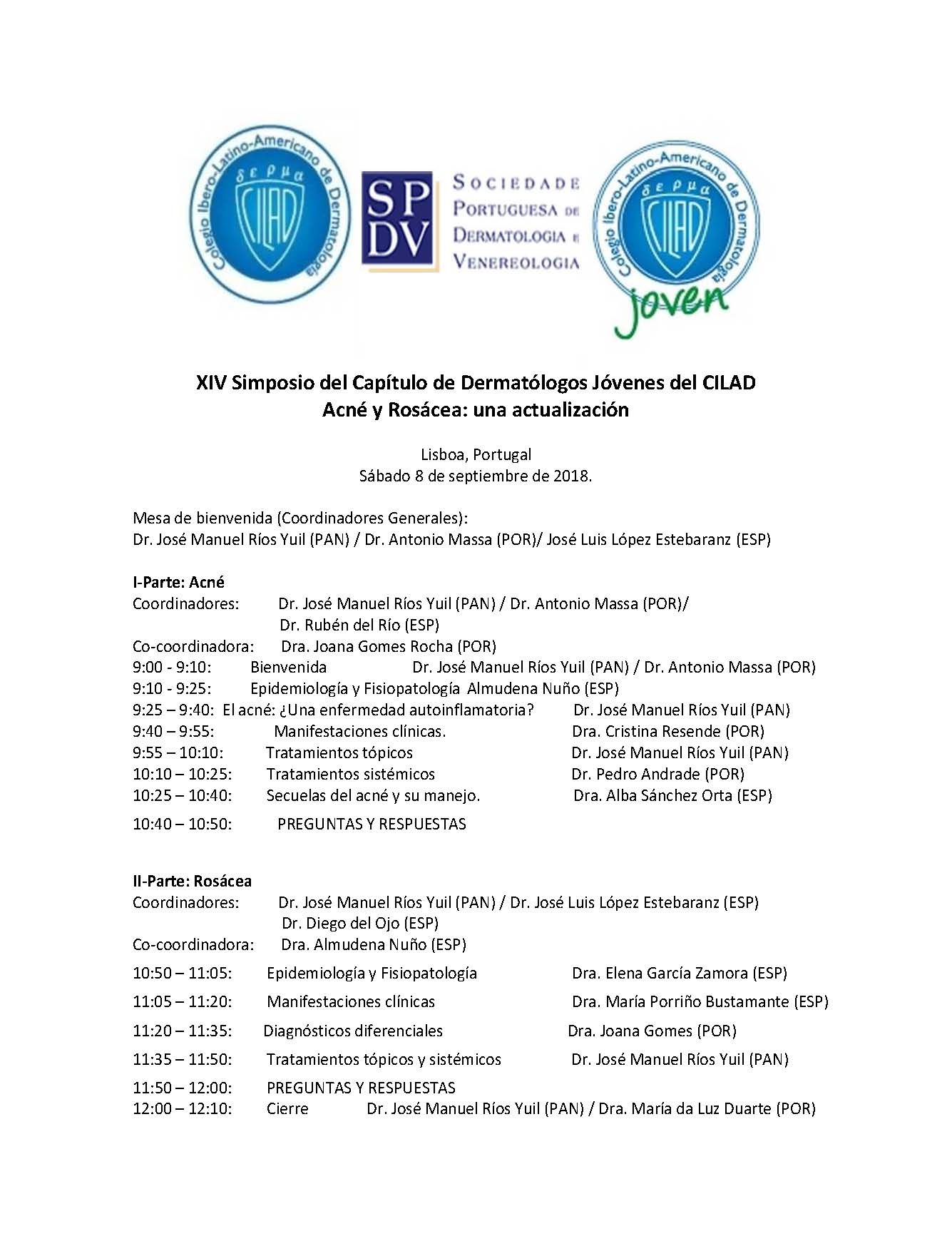 XIV Simposio del Capítulo de Dermatólogos Jóvenes del Colegio Ibero Latinoamericano de Dermatología (CILAD)